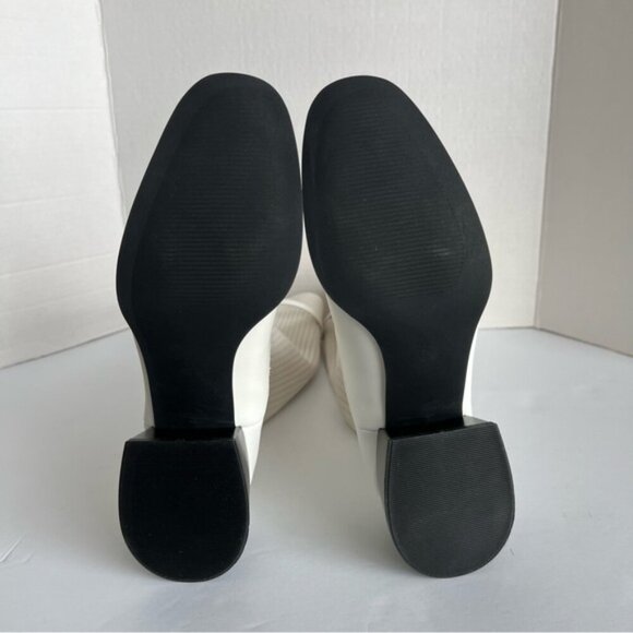 Women Knit Comfort Chunky Heeled High Boots - Off-White. Size: 7.5. (1808) - Picture 5 of 16